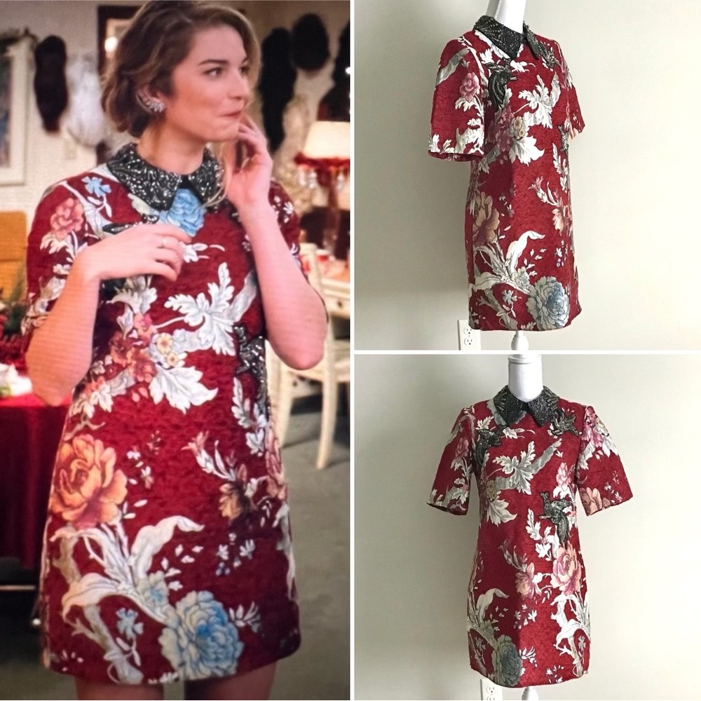 RARE Embroidered Jacquard Dress ASO Alexis Rose in Schitt’s Creek